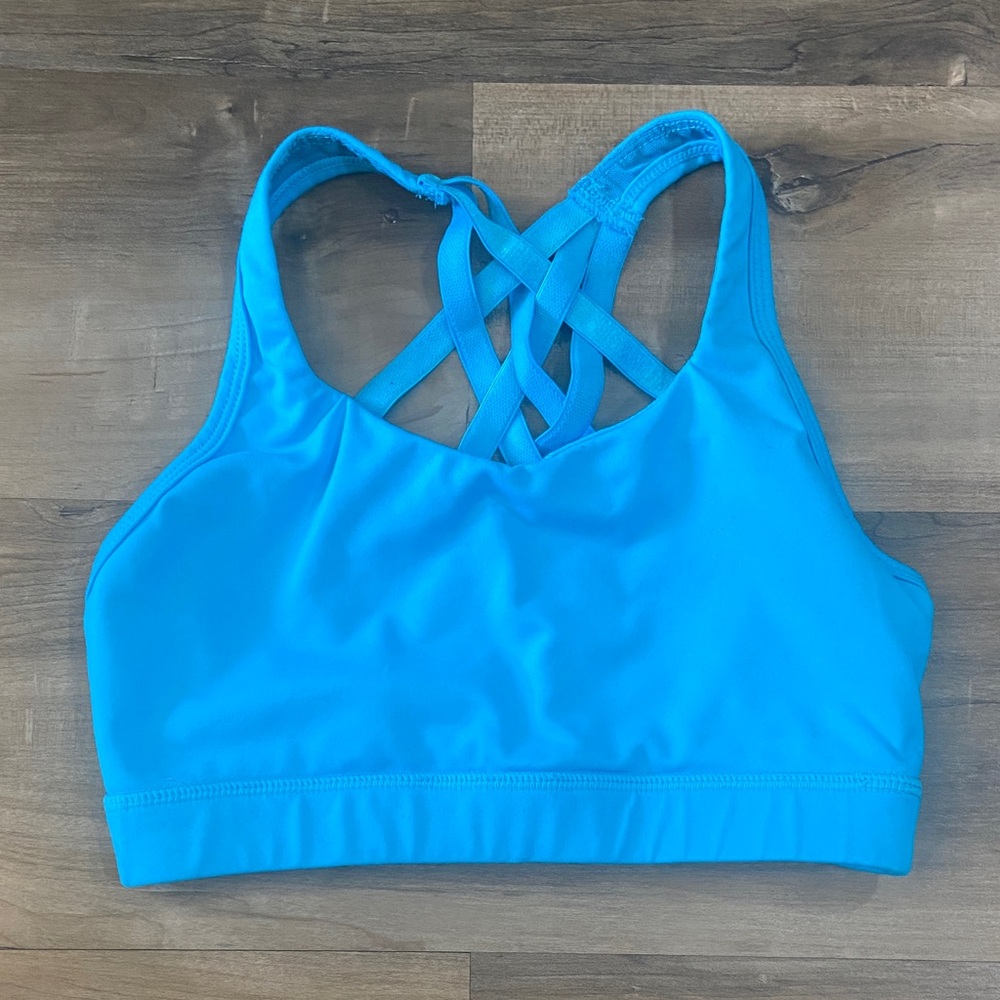 Kiava Strappy Back Sports Bra - Bright Teal Blue